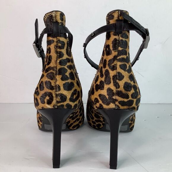 Sarto By FRANK SARTO A-Sarah Heel Calf Hair Cheetah Print Pointy Toe Brown SZ 8 - Picture 6 of 12